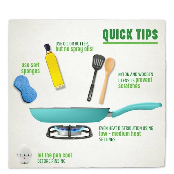 GreenLife Soft Grip Diamond Healthy Ceramic Nonstick, 5QT Saute Pan Jumbo  Cooker with Helper Handle and Lid, PFAS-Free, Dishwasher Safe, Turquoise
