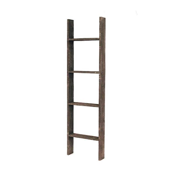 BarnwoodUSA Rustic 4 Foot Decorative Ladder - 100% Reclaimed Wood, Black