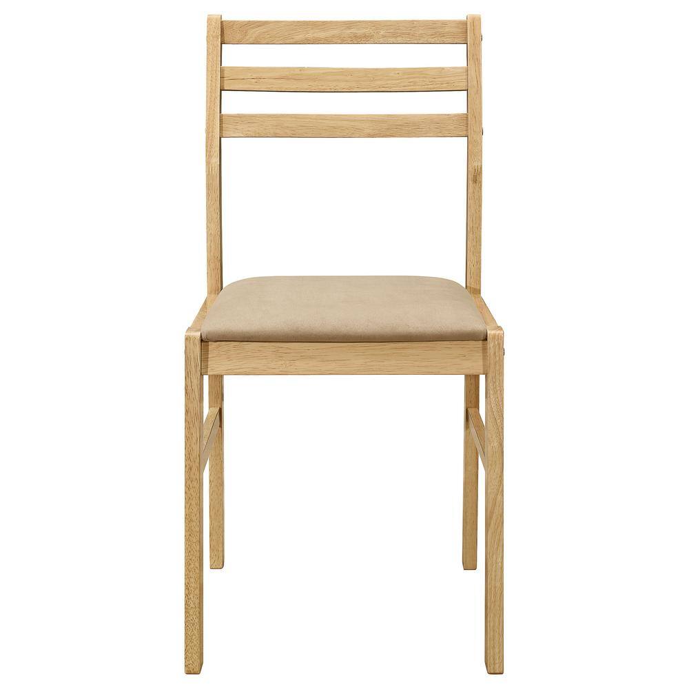 Natural Beige Round Drop-Leaf Dining Table Set with Two Chairs