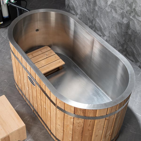 Challenge 59 in. Luxury Cold Plunge Ice Tub with Chiller and Heater, Ozone  sanitation and Filter circulation system