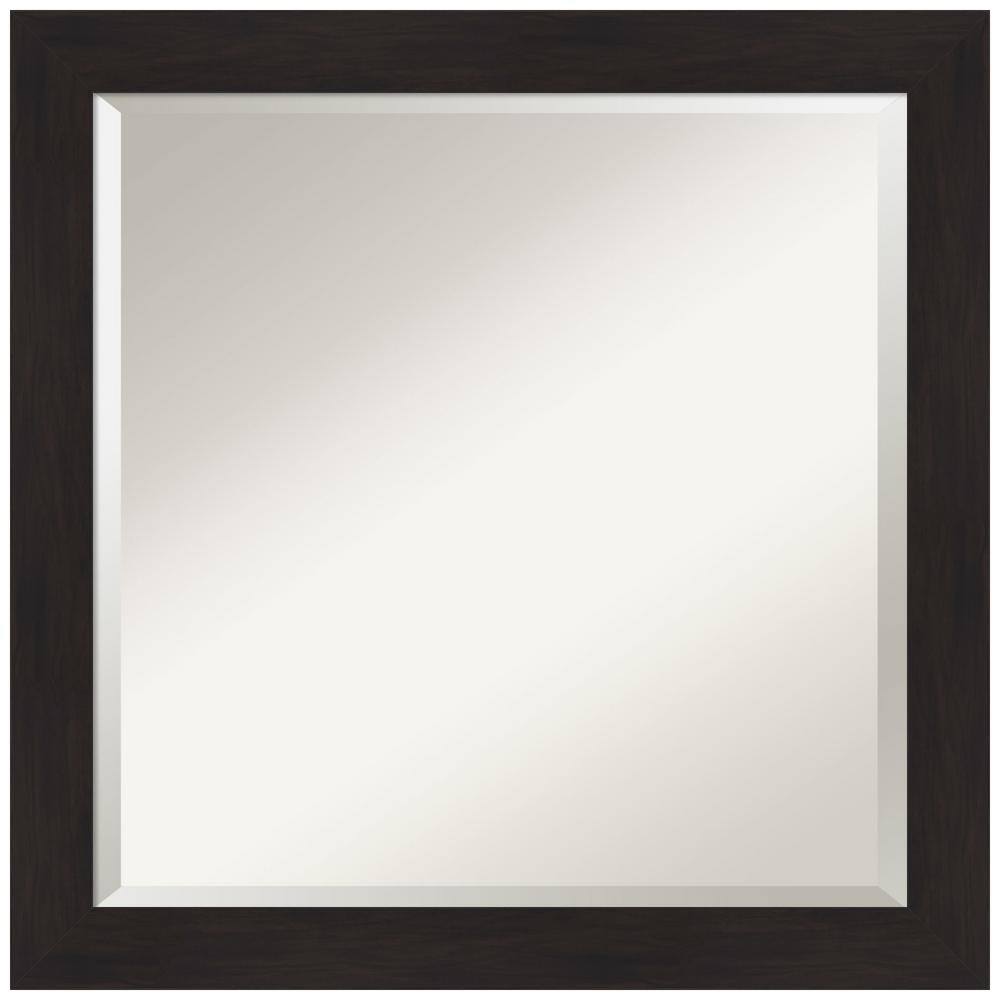 Espresso Brown Wood Framed Bathroom Vanity Mirror