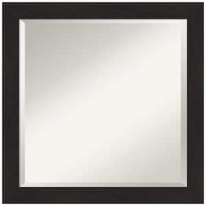 Medium Square Espresso Brown/Tan Beveled Glass Modern Mirror (23.5 in. H x 23.5 in. W)