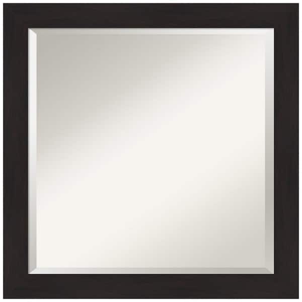 Amanti Art Medium Square Espresso Brown/Tan Beveled Glass Modern Mirror (23.5 in. H x 23.5 in. W)
