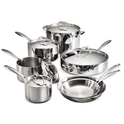 Gourmet Tri-Ply Clad 12-Piece Stainless Steel Cookware Set
