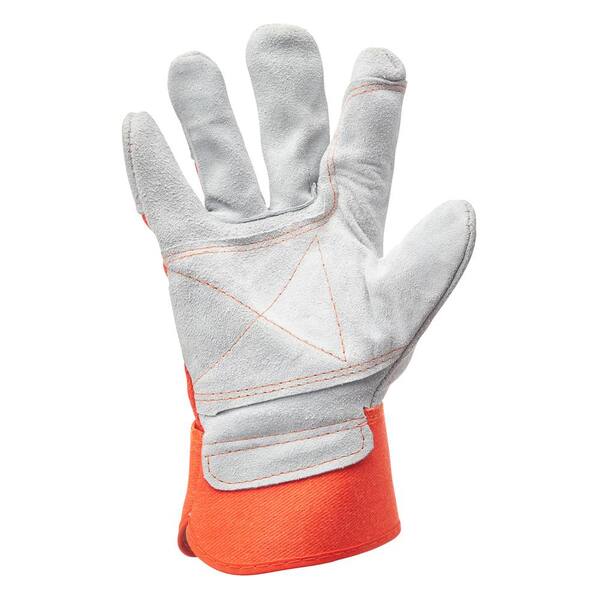orange suede gloves