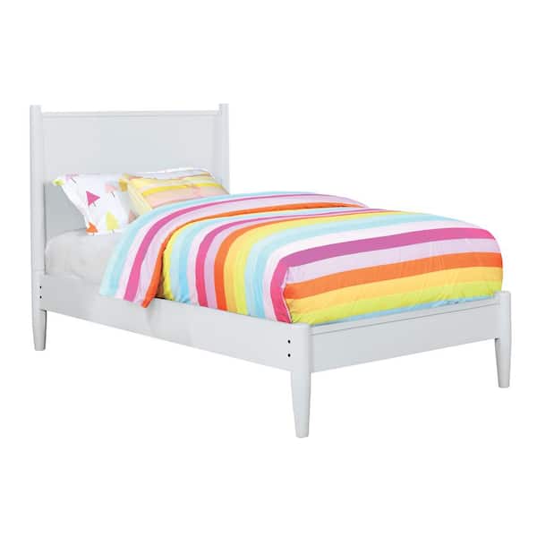 Furniture of America Mackie Modern White Wood Frame Twin Platform Bed