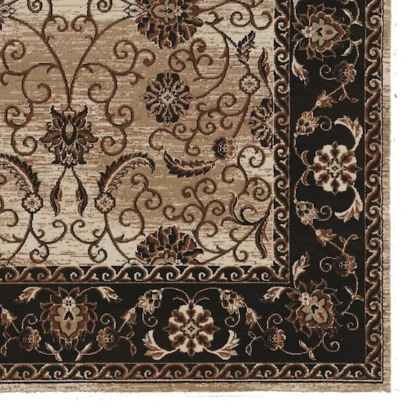 Crop Isfahan Ivory and Blue 5 ft. x 7.6 ft. Area Rug