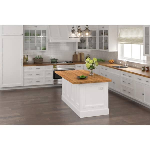 Interbuild 6 ft. L x 25.5 in. D, Acacia Butcher Block Standard Countertop in Light Oak with Square Edge