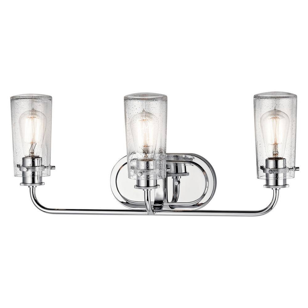 Braelyn 24" Distressed Bronze Bath Light with Clear Jar Shades