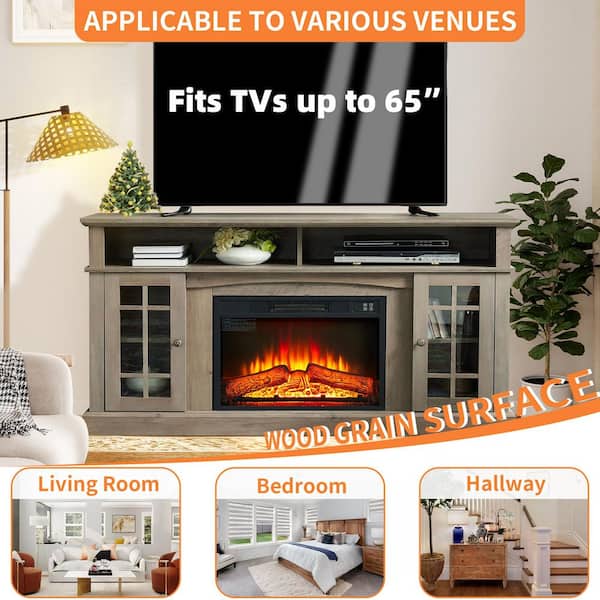 ToolCat 58 in. Freestanding Electric Fireplace TV Stant