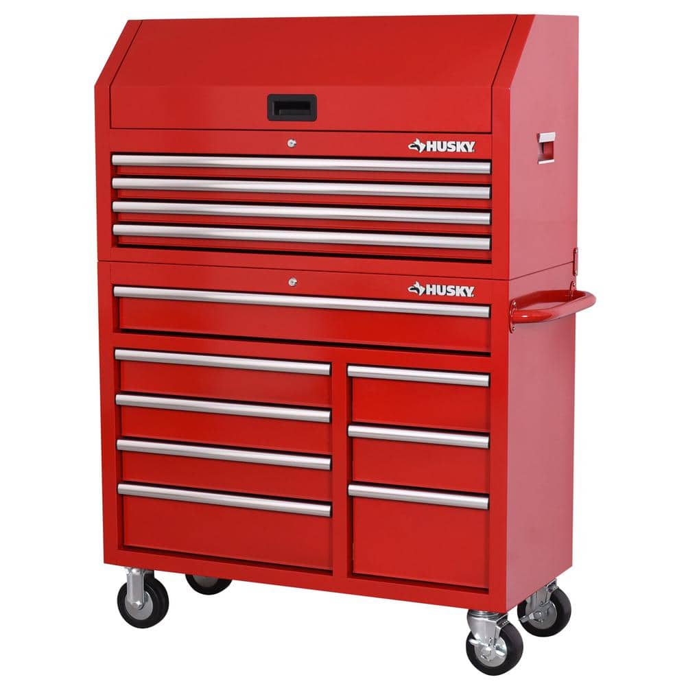Standard Duty 42 in. x 18 in. D 12-Drawer Red Rolling Tool Chest Combo