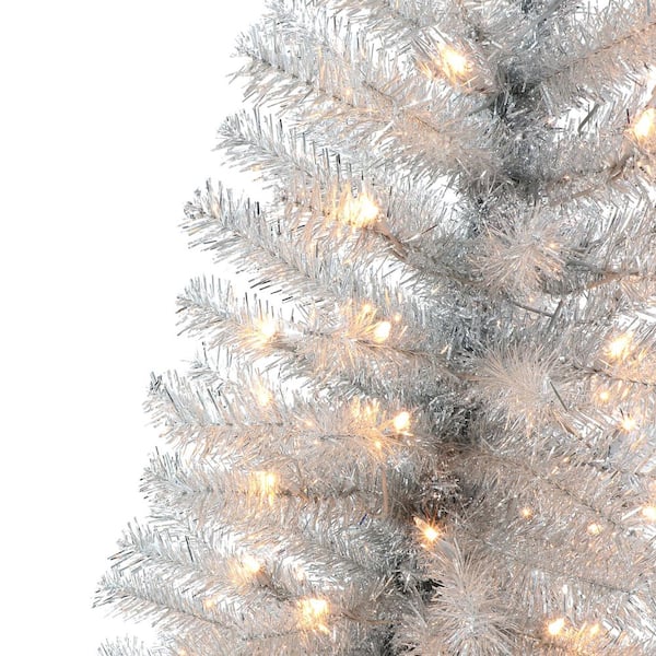 Silver Tinsel Stem, 3mm x 12 inch, 35 Pack