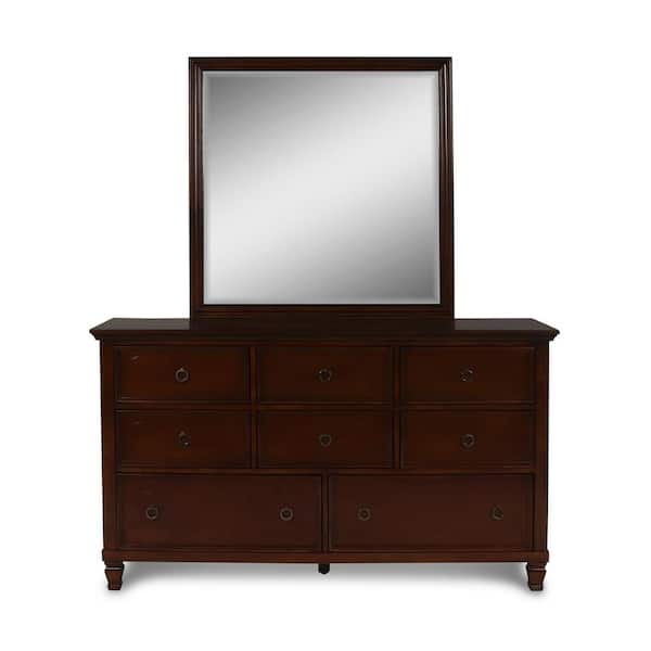 NEW CLASSIC HOME FURNISHINGS New Classic Furniture Tamarack Brown Cherry 8-drawer 62 in. Dresser with Mirror
