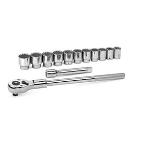 3/4 in. Drive 12-Point SAE 24-Tooth Ratchet and Socket Mechanics Tool Set (13-Piece)