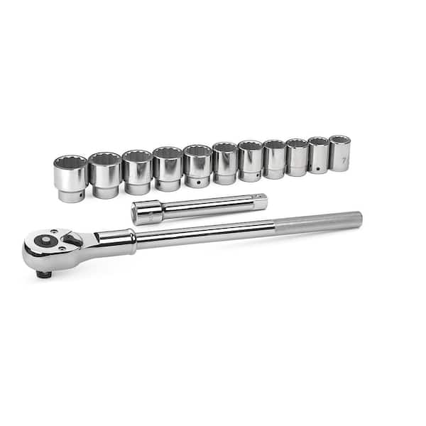 GEARWRENCH 3/4 in. Drive 12-Point SAE 24-Tooth Ratchet and Socket Mechanics Tool Set (13-Piece)