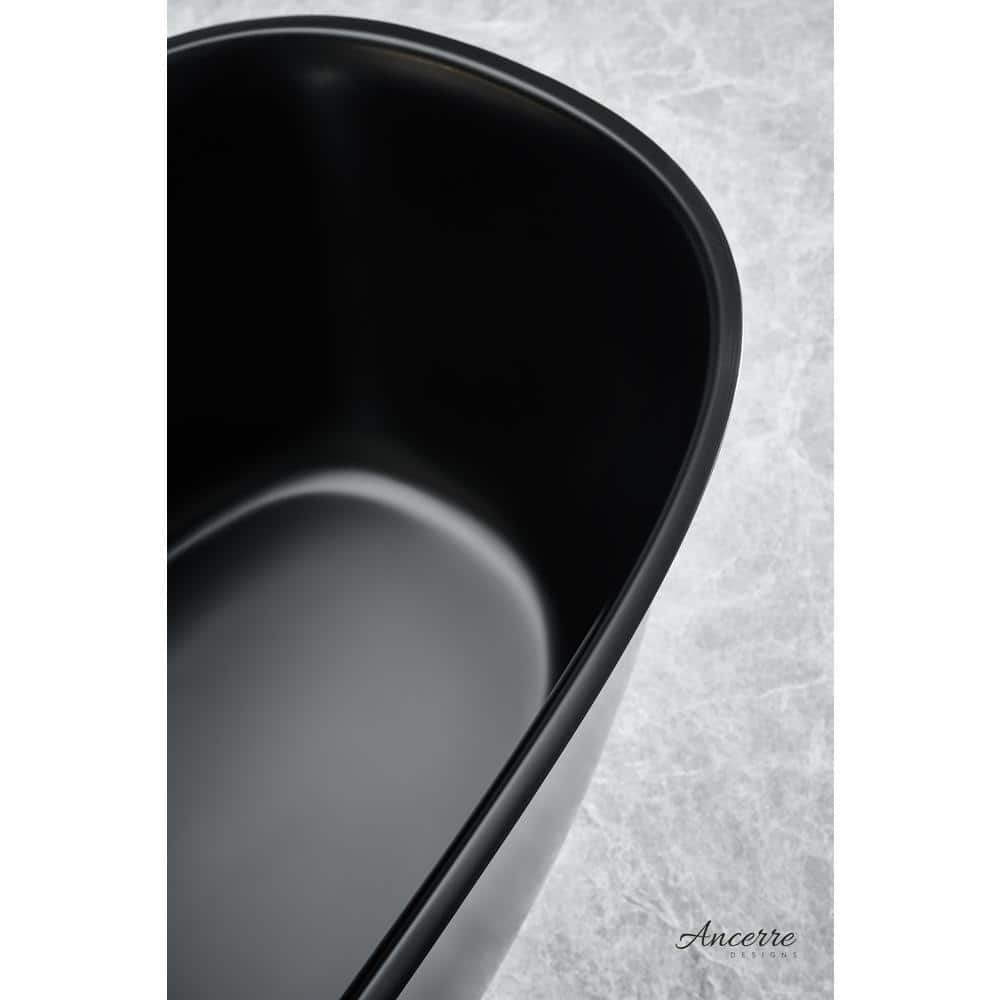 Fiore 67'' Matte Black Acrylic Freestanding Bathtub
