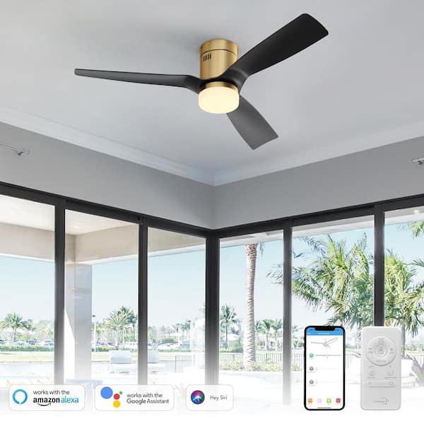 Striver 52 in. Indoor Gold Smart Ceiling Fan with Dimmable LED Light and Remote, Works with Alexa and Google Home