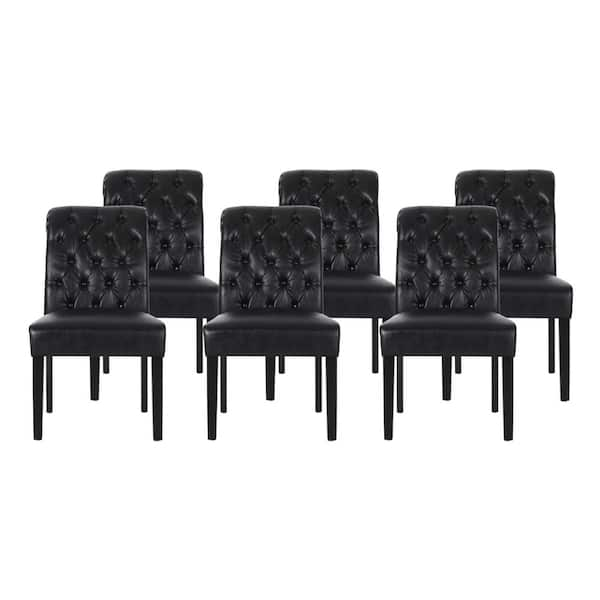 Faux leather dining online chairs set of 6