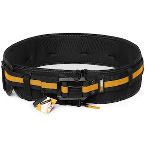TOUGHBUILT Padded Belt with Steel Buckle and Back Support, Black