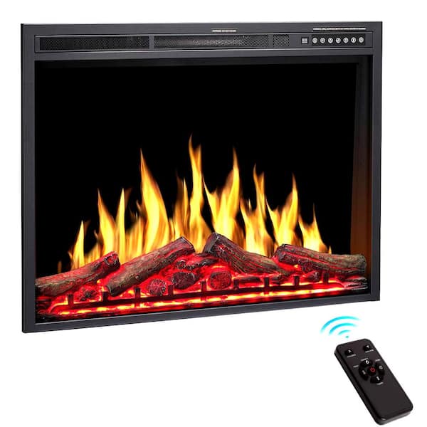 37 in. Ventless Electric Fireplace Insert with Remote, 750W/1500W Heating, Low Noise, Over Heat Protect, ETL Certified