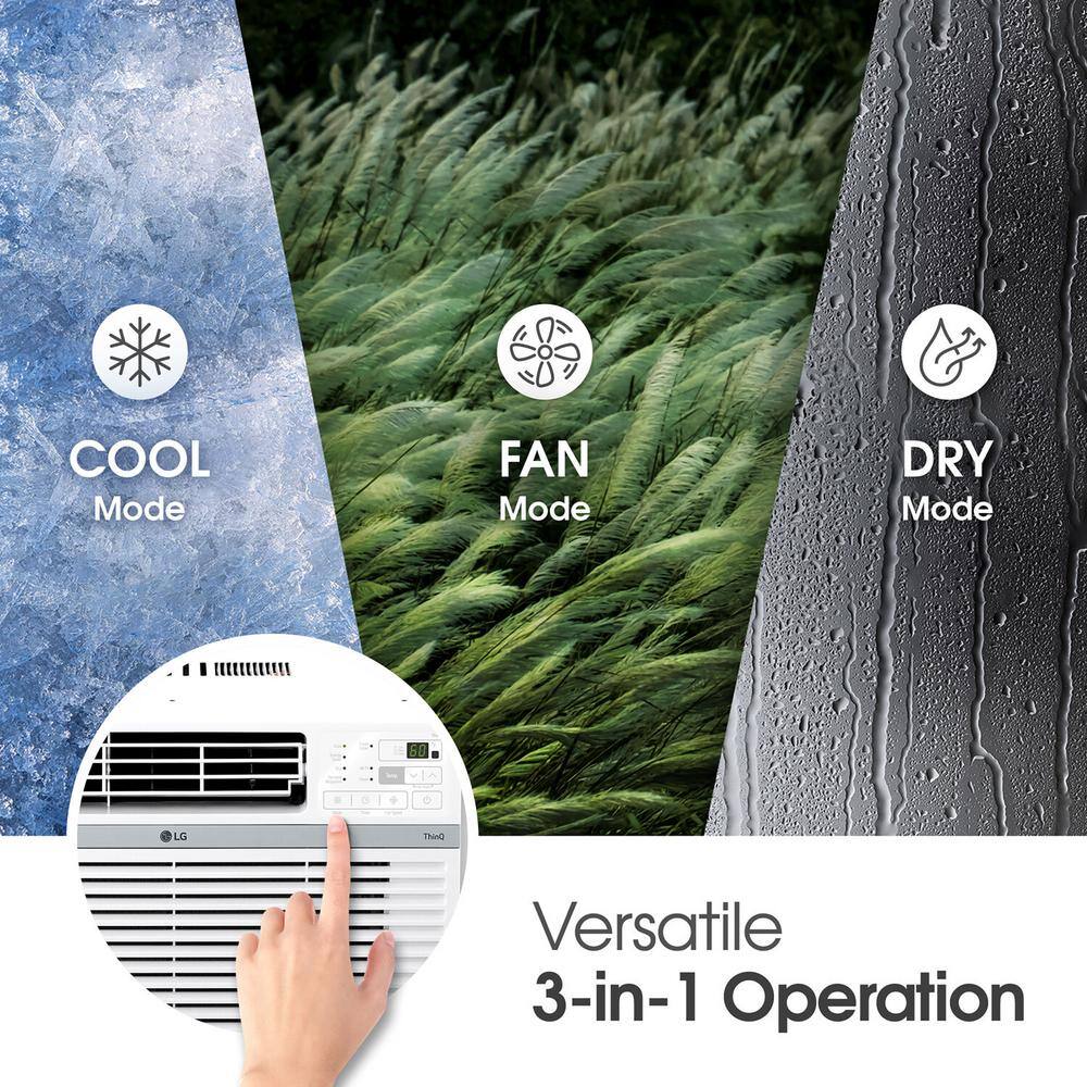 LG 12,000 BTU White Smart Window Air Conditioner with Wi-Fi and Remote