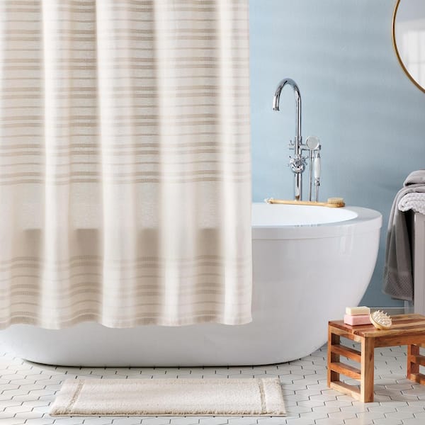 Ultra Plush Solid Washable Beige 20 ft. x 32 ft. Border Bathmat Rug