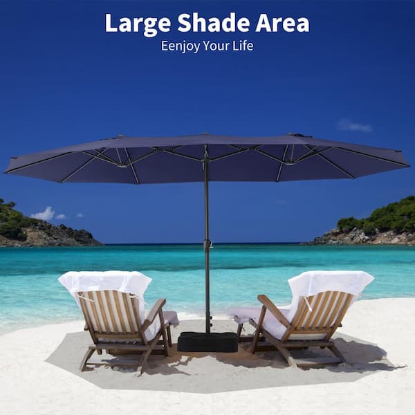 15 ft round patio umbrella 15 ft. Patio Umbrella,Waterproof and UV Protection Round Market Umbrella in  Navy with Metal Frame and Crank Handle Qr6MQsCR6ilAz8PFQ8tM-0601