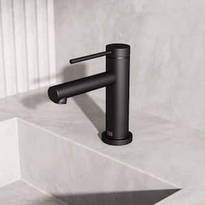 Jewel 6 in. Single-Hole Single Handle Bathroom Faucet in Matte Black