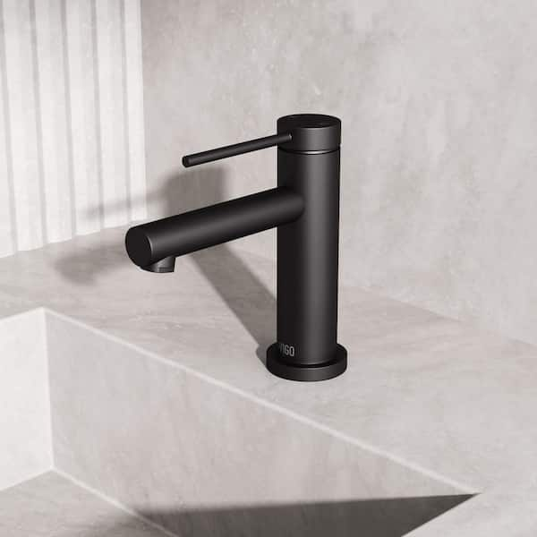 Vigo Jewel 6 In. Single-hole Single Handle Bathroom Faucet In Matte 