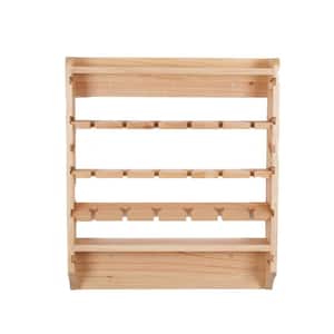 18-Bottle Natural Pine Wall Mounted Wine Rack