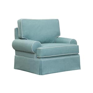 Coastal Aqua Polyester Arm Chair (Set of 1)