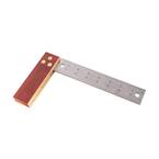 8 in. Try Square with Brass Bound Hardwood Handle and Stainless Steel Ruler