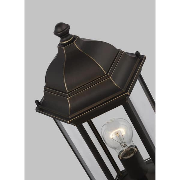 Sea Gull Lighting Sevier 1-Light Antique Bronze Outdoor Post Lantern 8238601 -71