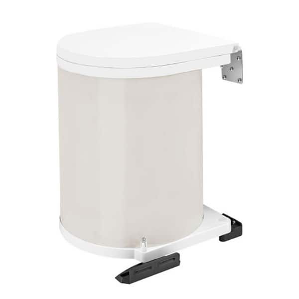 Rev-A-Shelf 13.75 in. H x 11 in. W x 10.5 in. D 14-Liter Lacquered White Pivot-Out Under Sink Waste Container