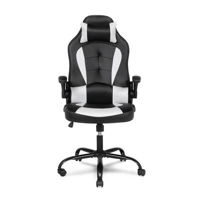 Adei Regular Black and White Breathable Mesh Gaming Chair With Pillow