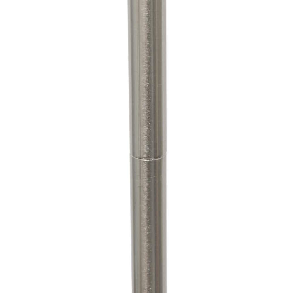 Brushed Nickel Floor Lamp with White Drum Shade and Shelf