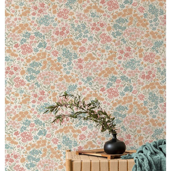Pink Ditsy Multi Daisies Wallpaper Sample