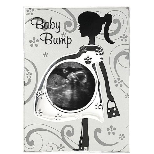 Unbranded Baby Bump 1-Opening 4 in. x 6 in. Sonogram Picture Frame