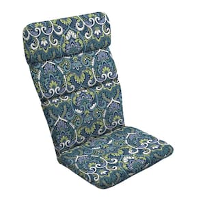 20 in. x 45.5 in. Sapphire Aurora Blue Damask Outdoor Adirondack Chair Cushion