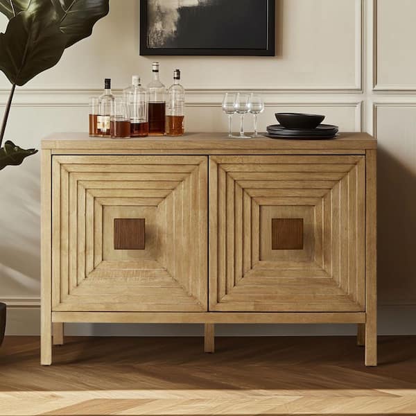 Phinney Natural 32 in. H 2-Door Accent Cabinet with Adjustable Shelves