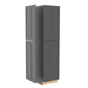 Newport Onyx Gray Painted Plywood Shaker Assembled Pantry Kitchen Cabinet End Panel 23.8 W in. 0.75 D in. 96 in. H