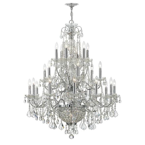 Imperial 26-Light Polished Chrome Crystal Chandelier