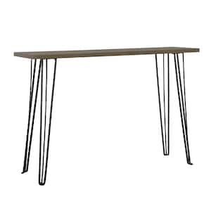 47 in. Brown and Black Rectangle Concrete Console Table with Hairpin Legs