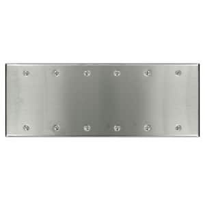 Stainless Steel 6-Gang Blank Plate Wall Plate (1-Pack)