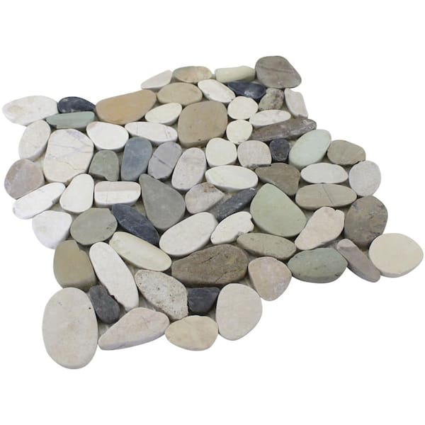 Rain Forest Mixed 12 in. x 12 in. Sliced Pebble Stone Floor and Wall Tile (5.0 sq. ft./Case)