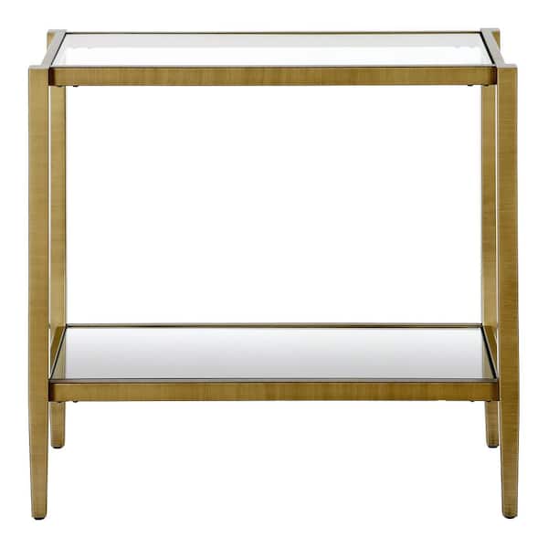 Meyer&Cross Hera 24 in. Antique Brass Rectangular Side Table with