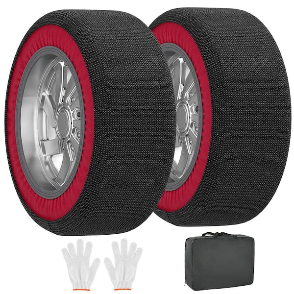 Automotive Snow Socks for Tires Antiskid Tire Socks for Winter Emergency Enhanced Traction Device for Cars (Large)