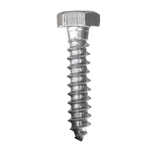 Steel Lag Screw 1/2 Threads Pack of 50 Hex Head 1-1/2 Length External Hex Drive Zinc Plated Finish