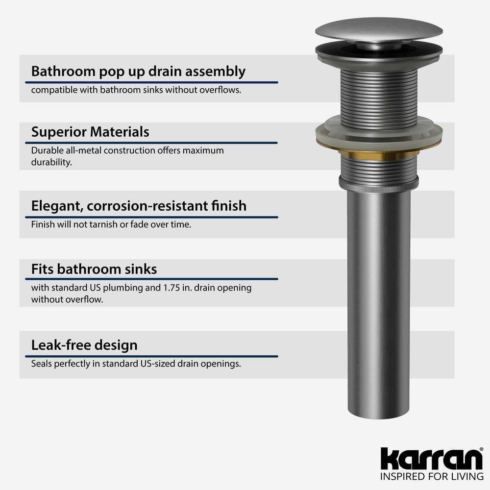 Stainless Steel Pop-Up Bathroom Sink Drain