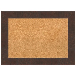 Wildwood Brown 29.12 in. x 21.12 in. Framed Corkboard Memo Board